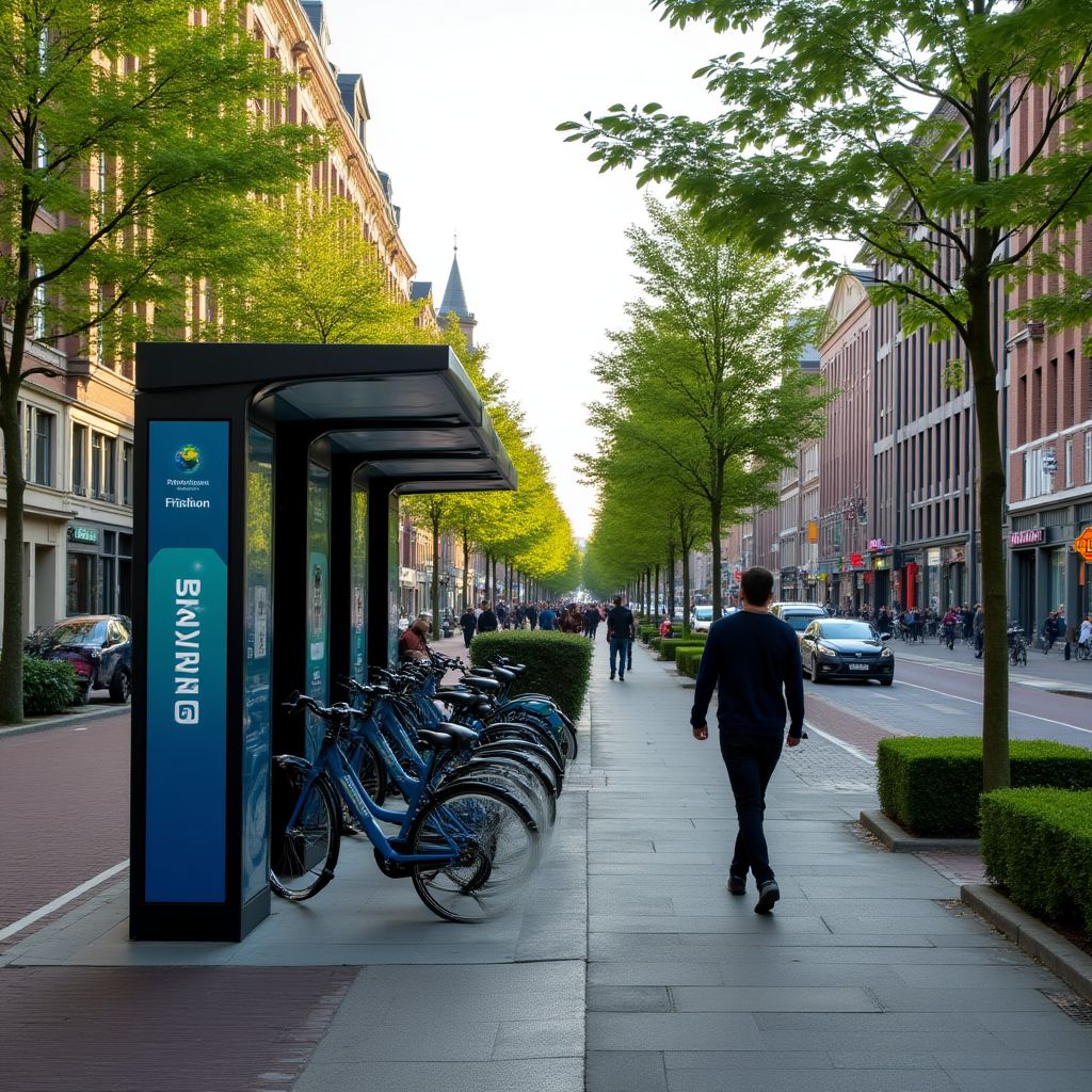 Amsterdam bisiklet paylaşım istasyonu
